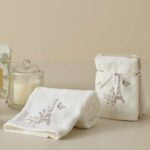 Amour Hand Towel - White with Embroidery