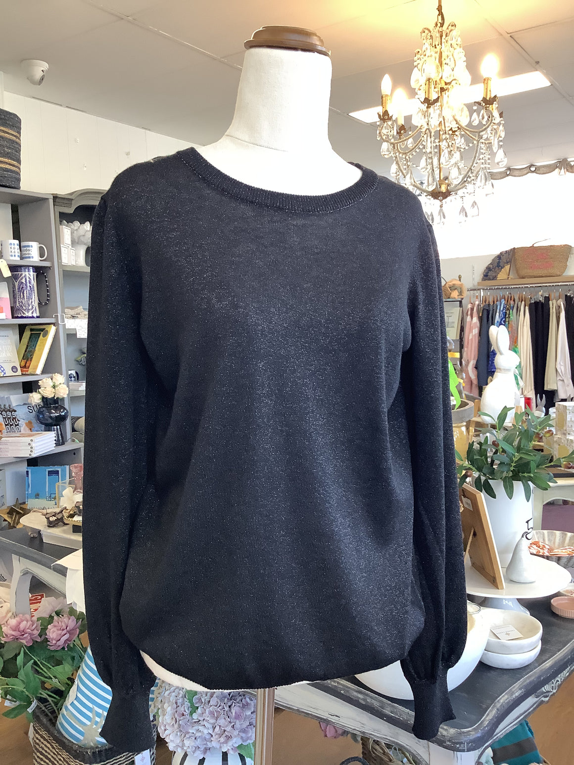 Electra Knit Top - Black Metallic