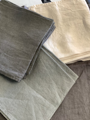 Linen Table Napkin - Granite/Grey/Off white