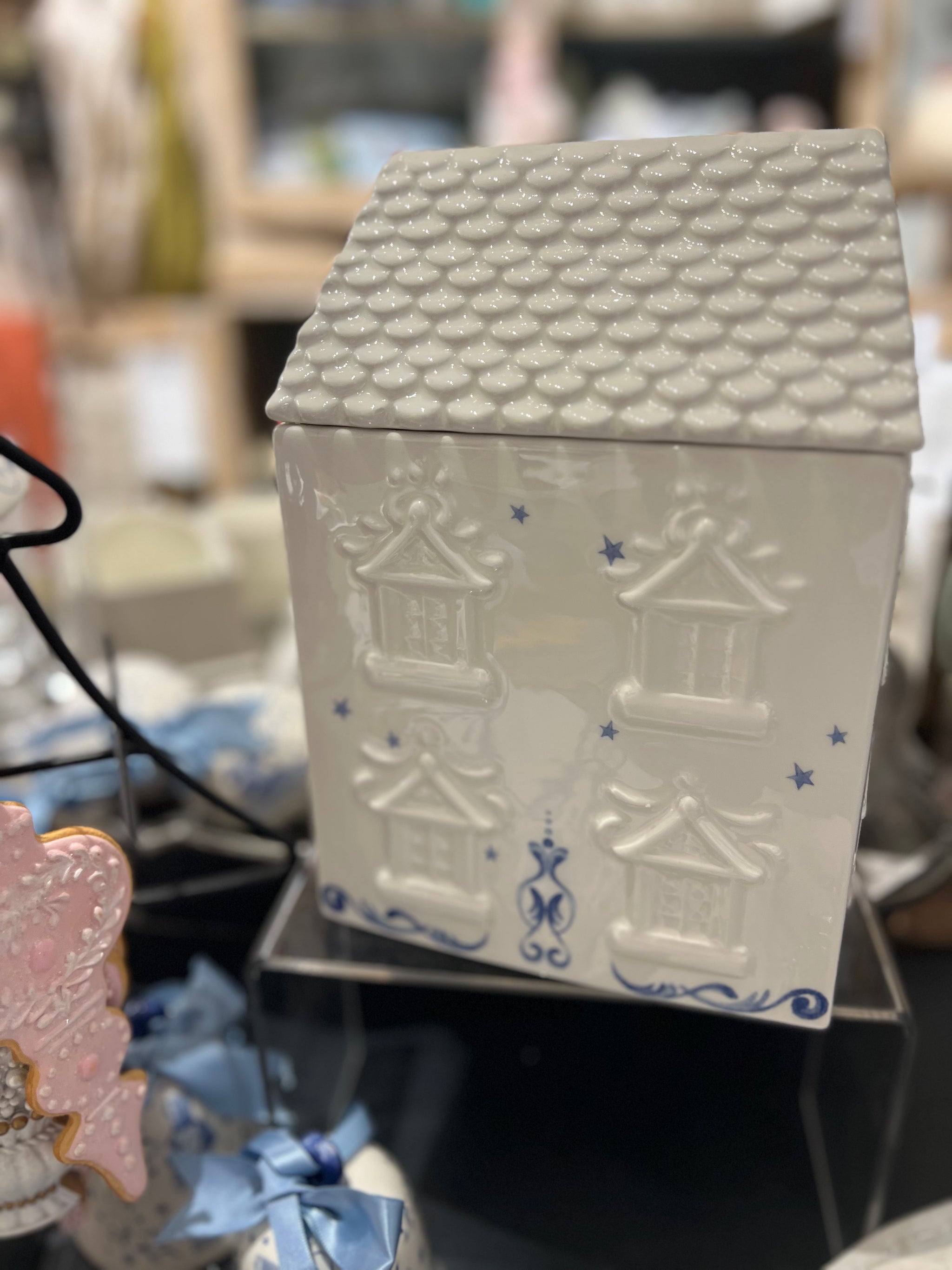 Nutcracker Wonderland Cookie Jar - White & Blue