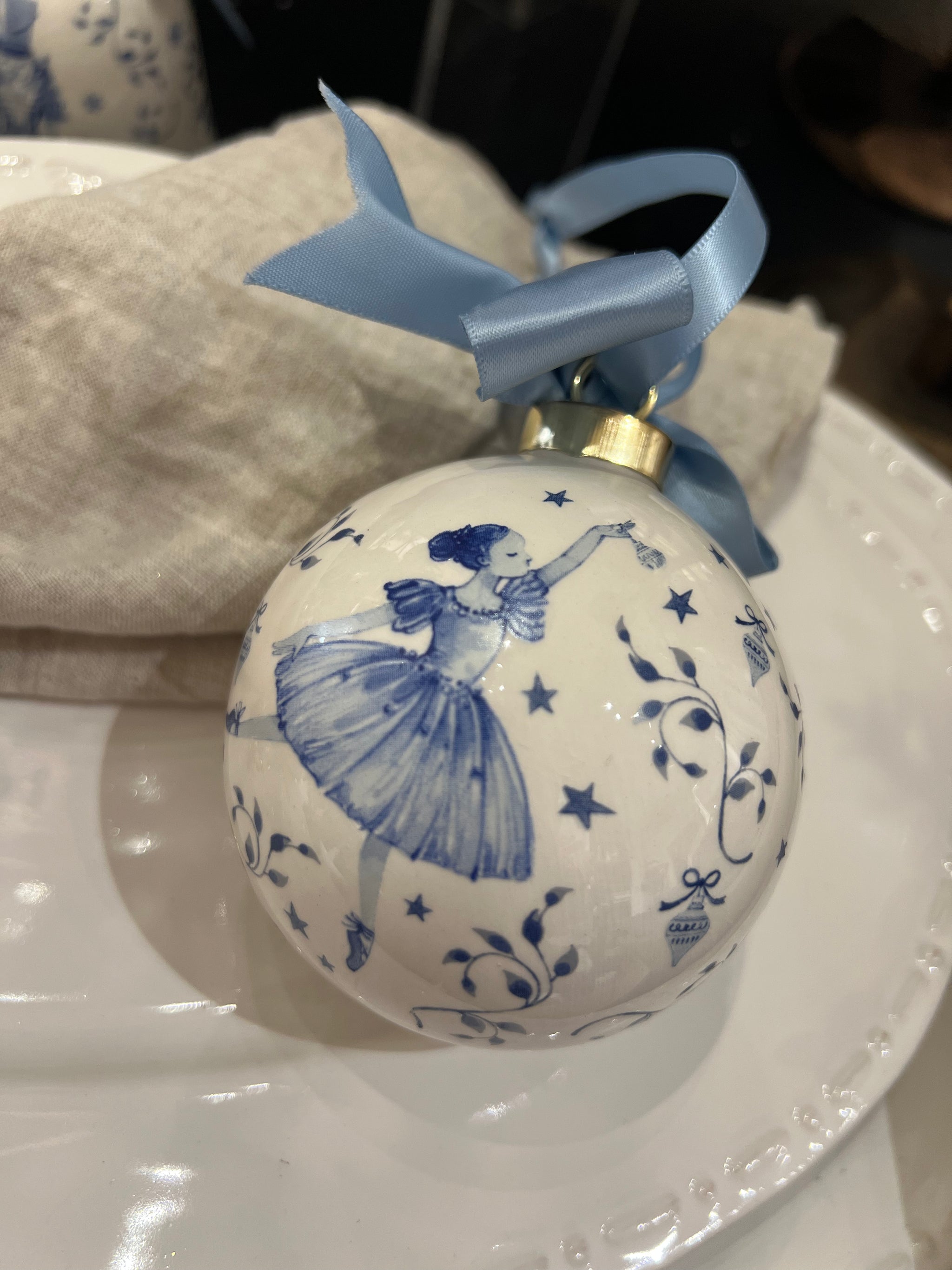 Nutcracker Wonderland Christmas Hanging Ornament - Bauble with Fairy Ballerina