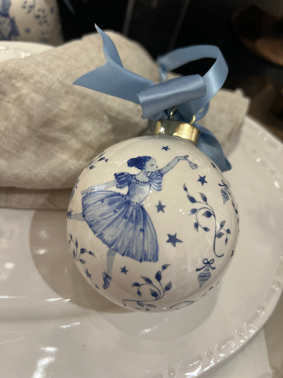 Nutcracker Wonderland Christmas Hanging Ornament - Bauble with Fairy Ballerina