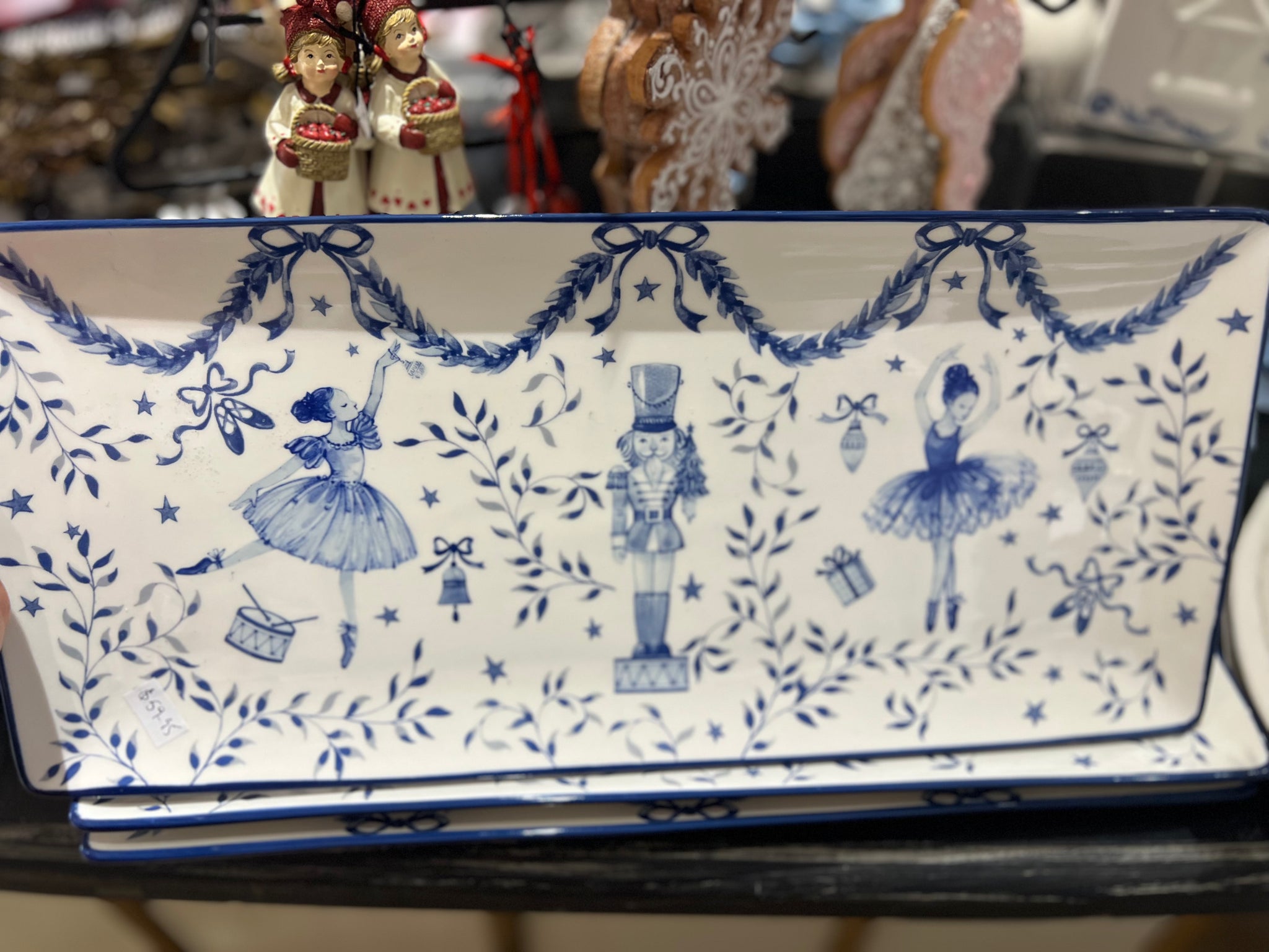 Nutcracker Wonderland Platter - Blue & White