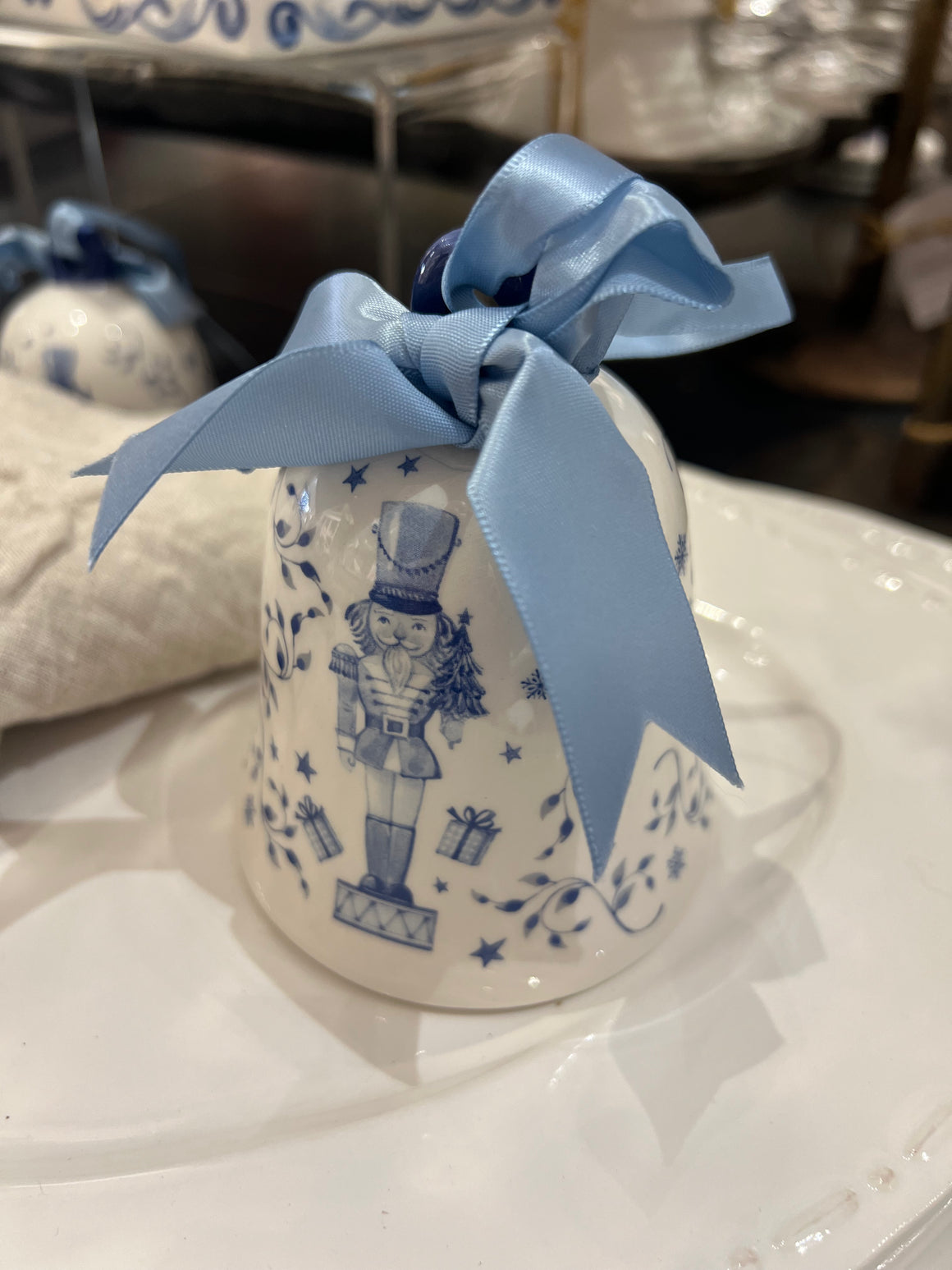 Nutcracker Wonderland Christmas Hanging Ornament - Bell with Toy Soldier