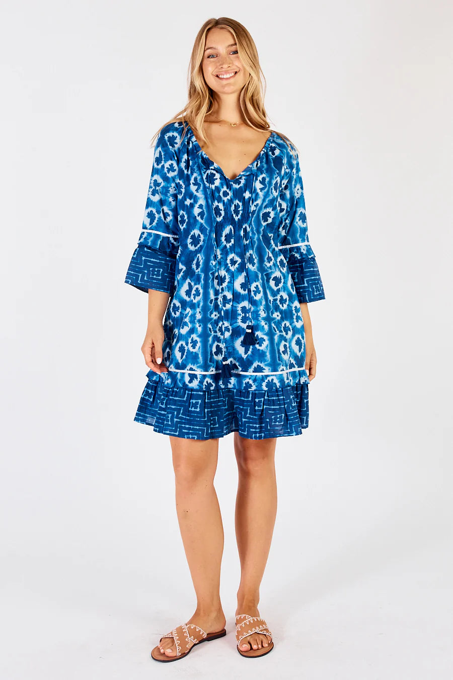 Lulalife Shibori Shirred Dress