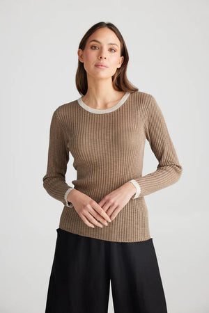Saturn Long Sleeve Top - Taupe