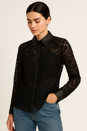Lala Lace Shirt - Black