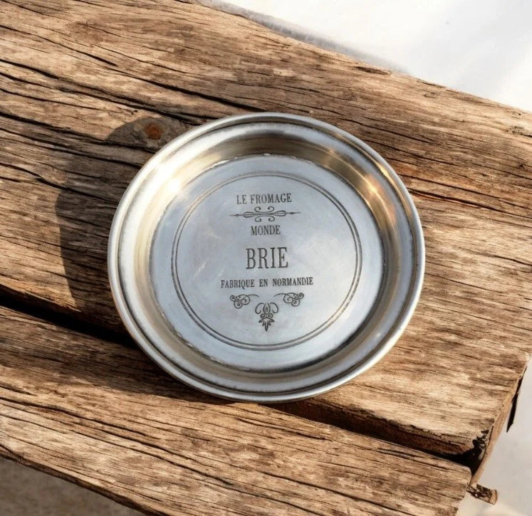 Round "Brie" Stainless Steel Plate