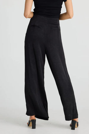 Dana Pant - Black Crinkle Satin