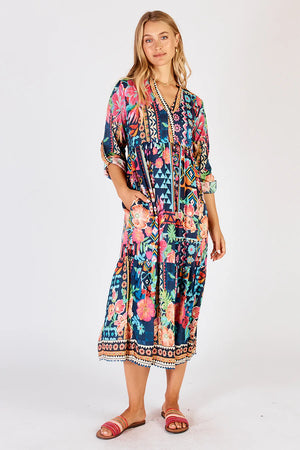 Delphi Midi Dress - Multicolour