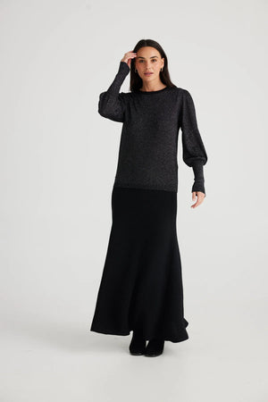 Domenica Knit Top - Black with Sparkle