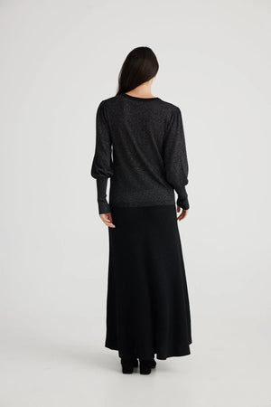 Domenica Knit Top - Black with Sparkle