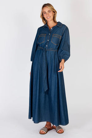 Durango Maxi Dress - Dark Denim Blue