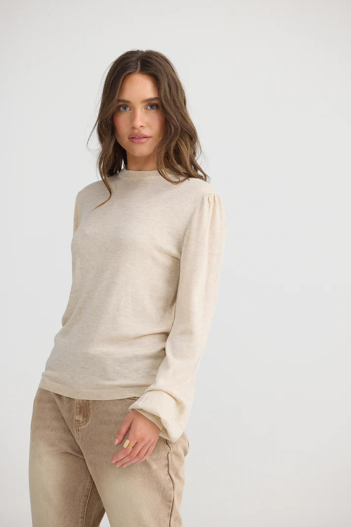 Electra Knit Top - Natural Metallic