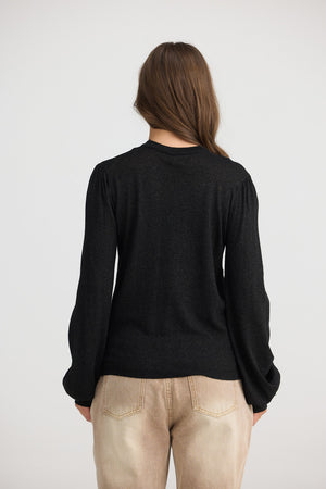 Electra Knit Top - Black Metallic