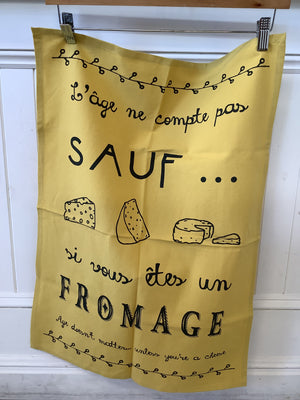 French Cotton Tea towel - Fromage
