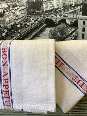 French Cotton Tea Towel - Bon Appetit