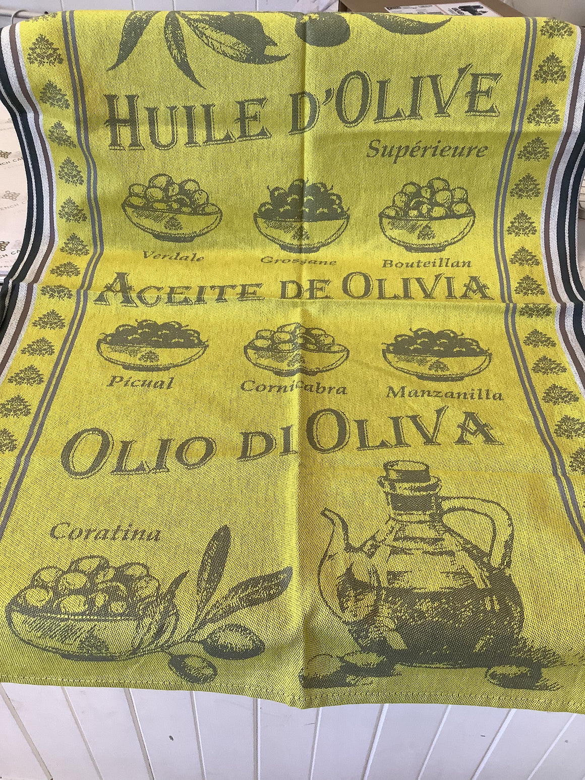 French Cotton Tea towel - Huile Olive