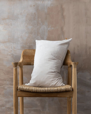 Linen/Velvet Lumbar Cushion - Clay