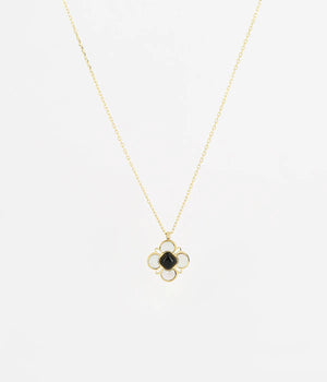 Ambrose Necklace - Mother of Pearl, Black & Gold