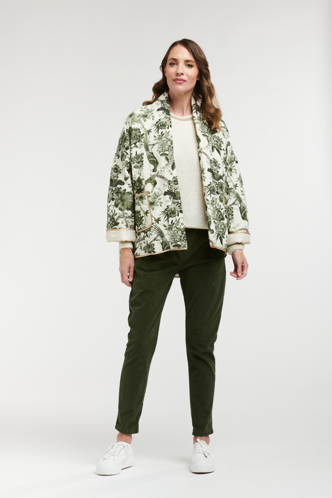 Quilted Jacket - Birds & Flowers