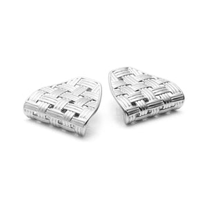 Silk & Steel Lattice Statement Earrings - Gold/Silver