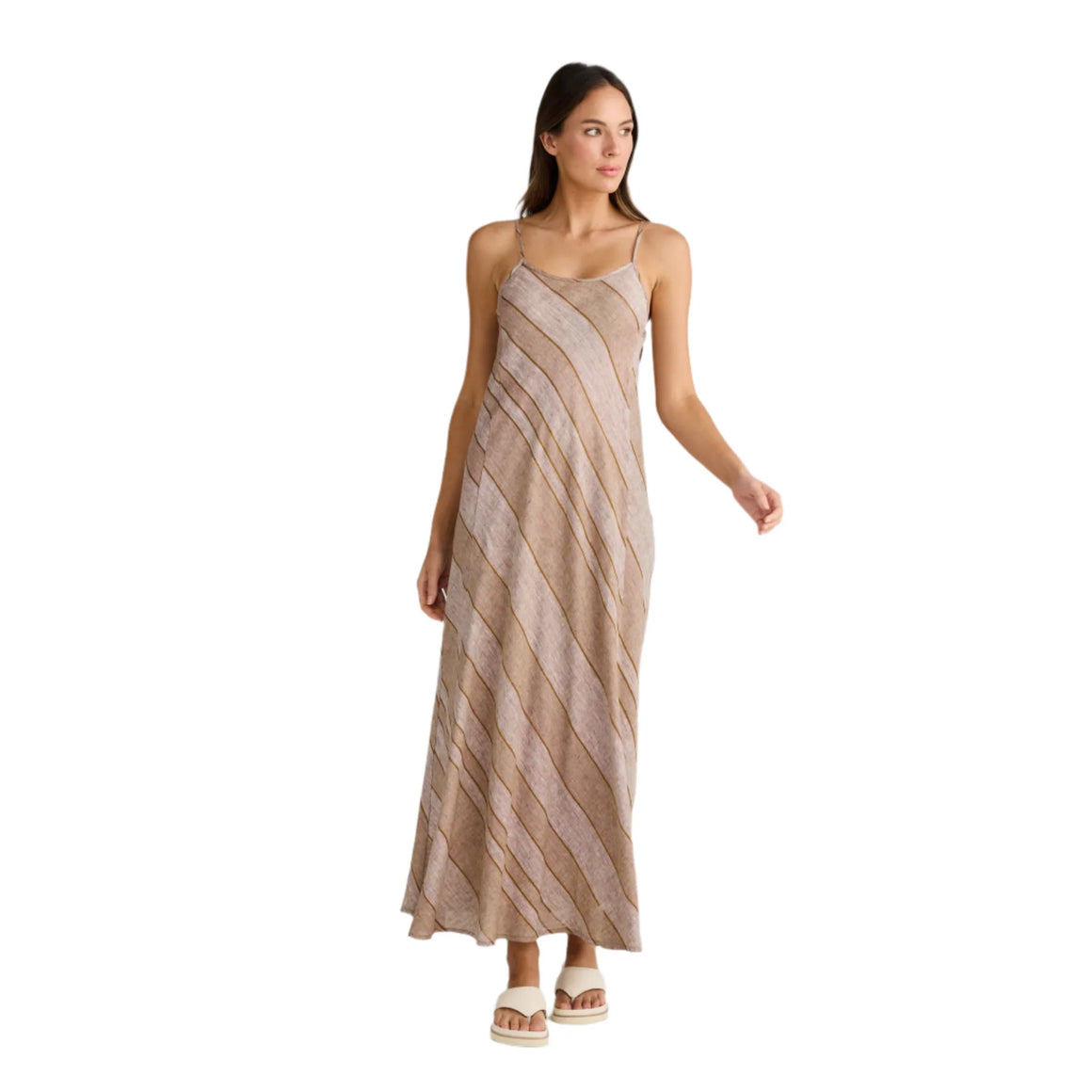 Linen Claro Maxi Dress - Diego Stripe