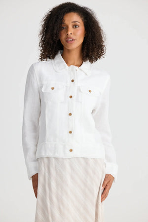 Monza Jacket - White Linen