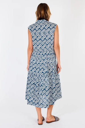 Niagra Sleeveless Midi Dress - Navy