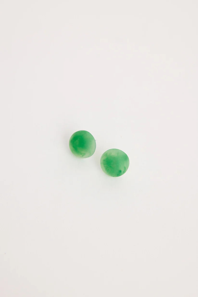 Sandy Earrings - White Marble / Apple Marble