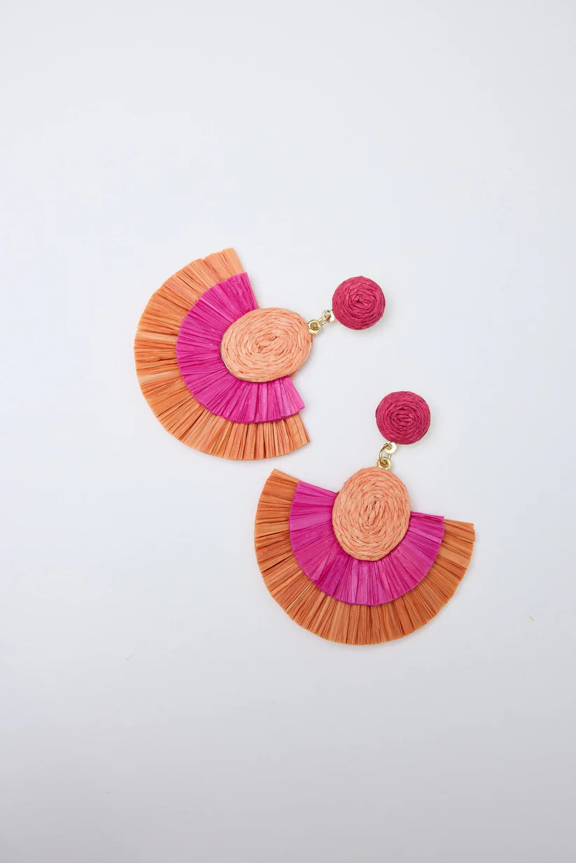 Torino Earrings - Pink & Orange/Natural
