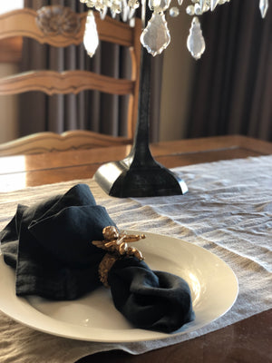 Linen Table Napkin - Black