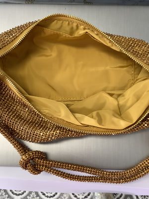 Diamante Handbag - Gold