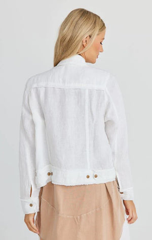 Monza Jacket - White Linen