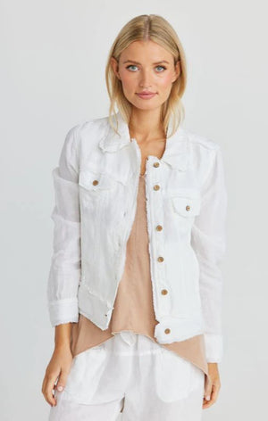 Monza Jacket - White Linen