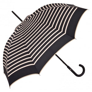 Jean Paul Gaultier Black with Cream Stripe French Umbrella