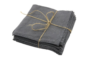 Linen Table Napkin - Granite/Grey/Off white