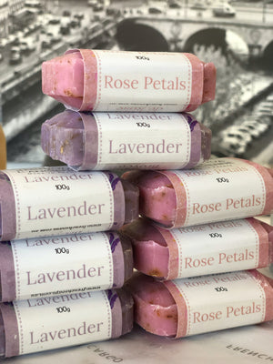 Savon de Marseille French Soap Bar - Lavender or Rose Petals
